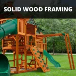 Gorilla Playsets Empire Extreme Wooden Swing Set with Monkey Bars, Clatter Bridge & Triple Slides - Image 3