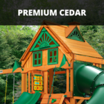 Gorilla Playsets Mountaineer Treehouse Wood Swing Set with Wood Roof, Tube Slide, and Rock Wall, Amber - Image 3