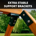 Gorilla Playsets Empire Extreme Wooden Swing Set with Monkey Bars, Clatter Bridge & Triple Slides - Image 4