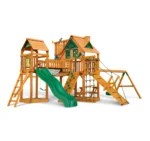 Gorilla Playsets Pioneer Peak Cedar Treehouse – Tire Swing & Clatter Bridge