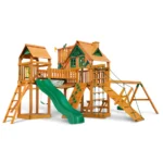 Gorilla Playsets Pioneer Peak Cedar Treehouse – Tire Swing & Clatter Bridge