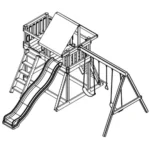 Congo Monkey Playsystem Adventurer WoodGuard Swing Set – Rock Wall, Wave Slide & Sandbox - Image 3