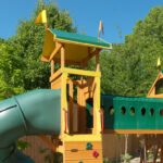 KidKraft Mockingbird View Wooden Swing Set / Playset with Tower, Hoop, Tunnel and Tire Swing - Image 2