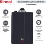 Rinnai CU199iN 11 GPM Indoor Commercial Natural Gas Condensing Tankless Water Heater New - Image 2