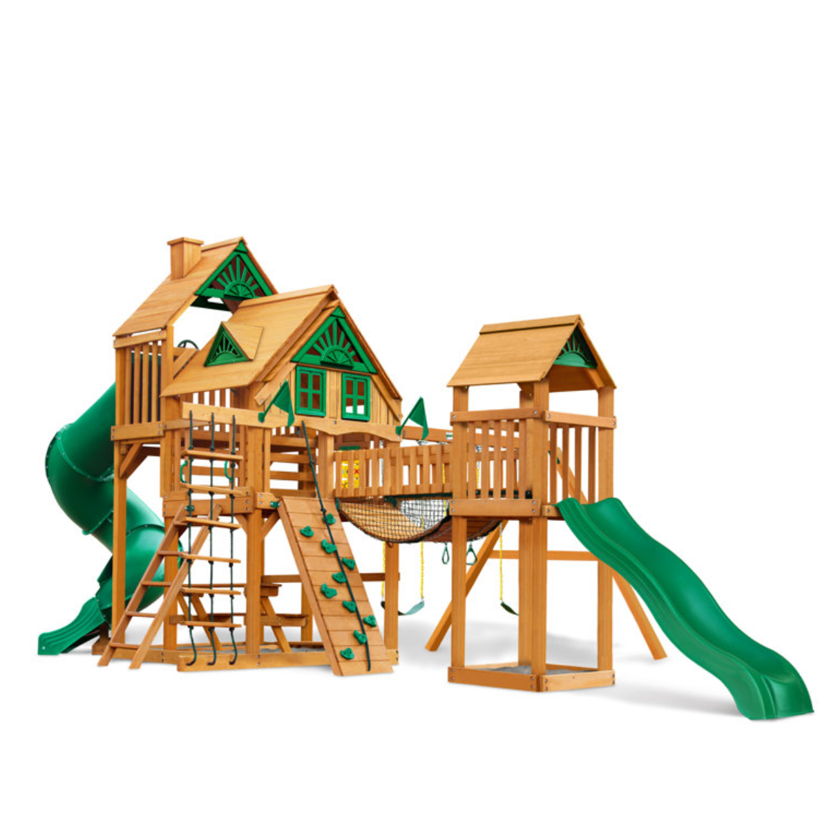 pop-product-24-image-1.png Gorilla Playsets Treasure Trove II Treehouse Wooden Swing Set - Image 1