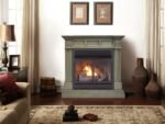 Duluth Forge Dual Fuel Ventless Gas Fireplace With Mantel – 32,000 BTU, T-Stat Control, Slate Gray Finish – Model# DFS-400T-2GR - Image 3