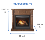 Duluth Forge Full Size Dual Fuel Ventless Gas Fireplace With Mantel – 32,000 BTU, Remote Control, Walnut Finish – Model# FDI32R-M-WN - Image 6