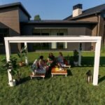 14×10 Windham Modern Steel Pergola With Sail Shade Soft Canopy - Image 10