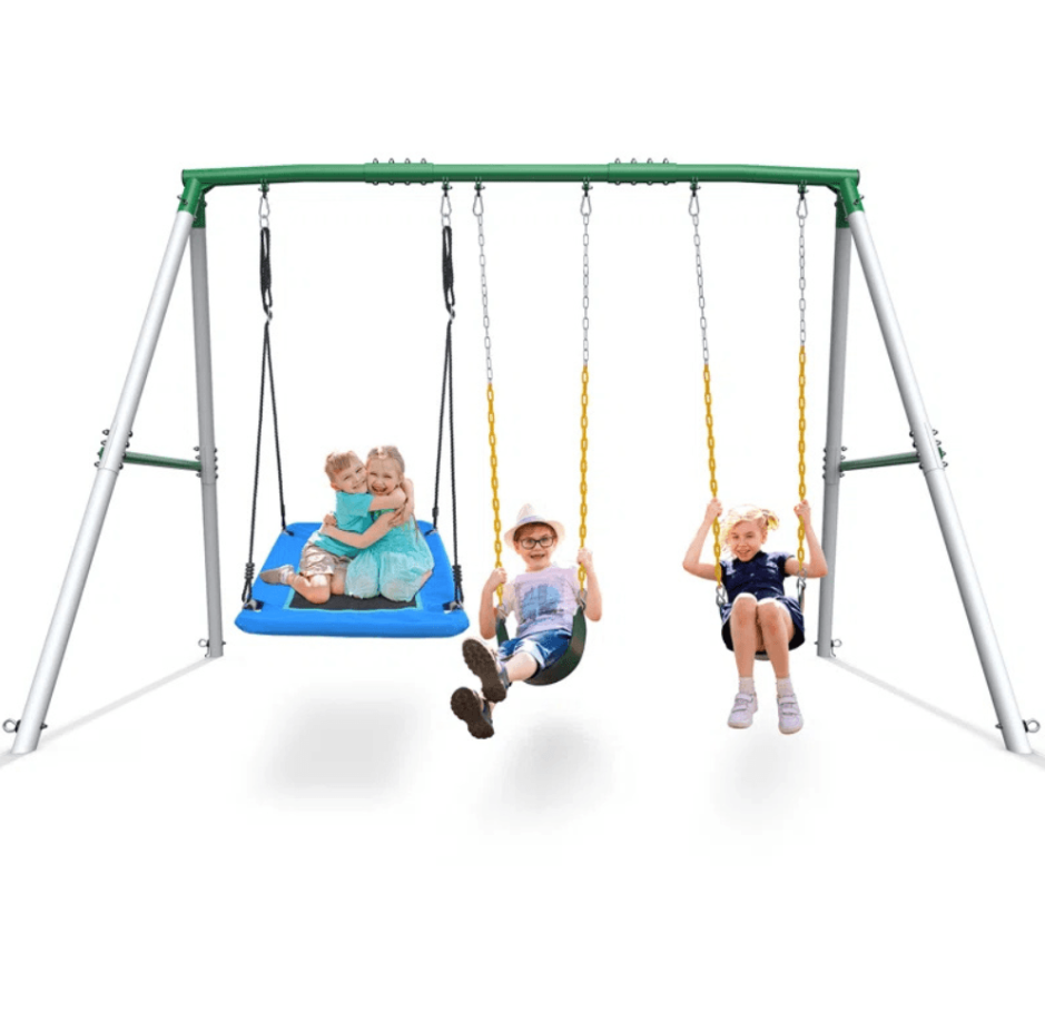 pop-product-69-image-1.png 660lbs Heavy Duty Swing Set With 1 Platform Swing, 2 Belt Swings - Image 1