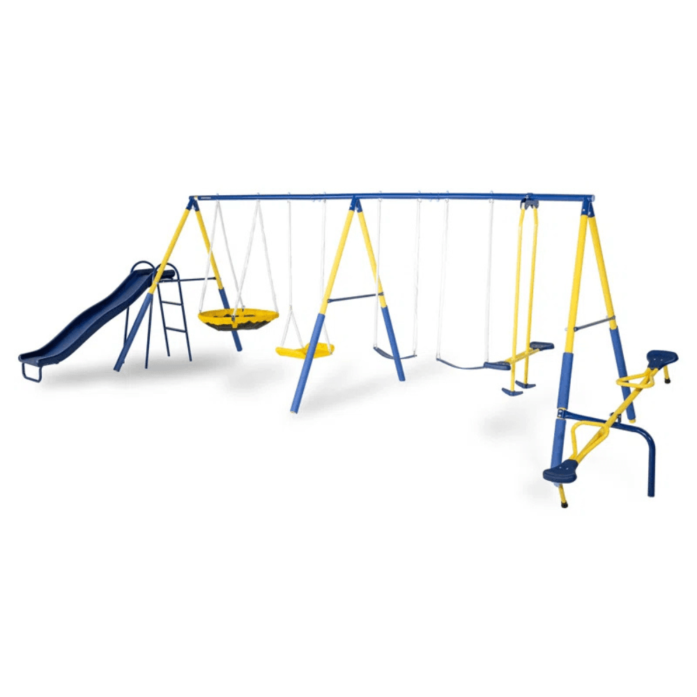 pop-product-77-image-1.png Sportspower Super 10 Metal Swing Set with Lifetime Warranty on Blow Molded Slide - Image 1